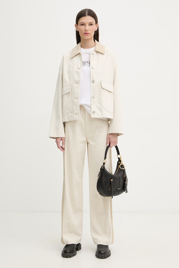 rag & bone blugi wide leg pentru femei Logan RJ7025H1RST bej SS26