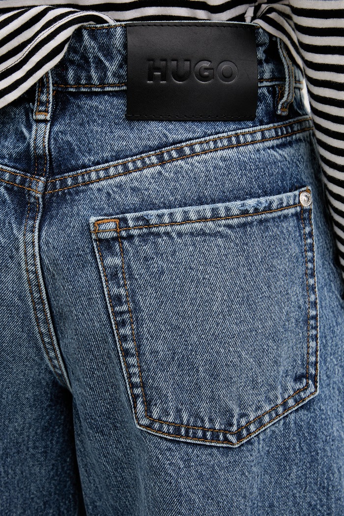 HUGO jeansy wide leg damskie Geredith_1 niebieski 50556985