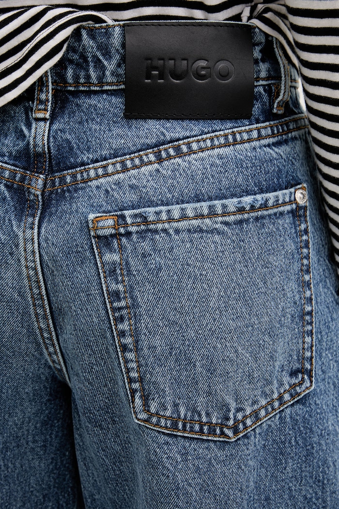 HUGO jeansy wide leg damskie Geredith_1 niebieski 50556985