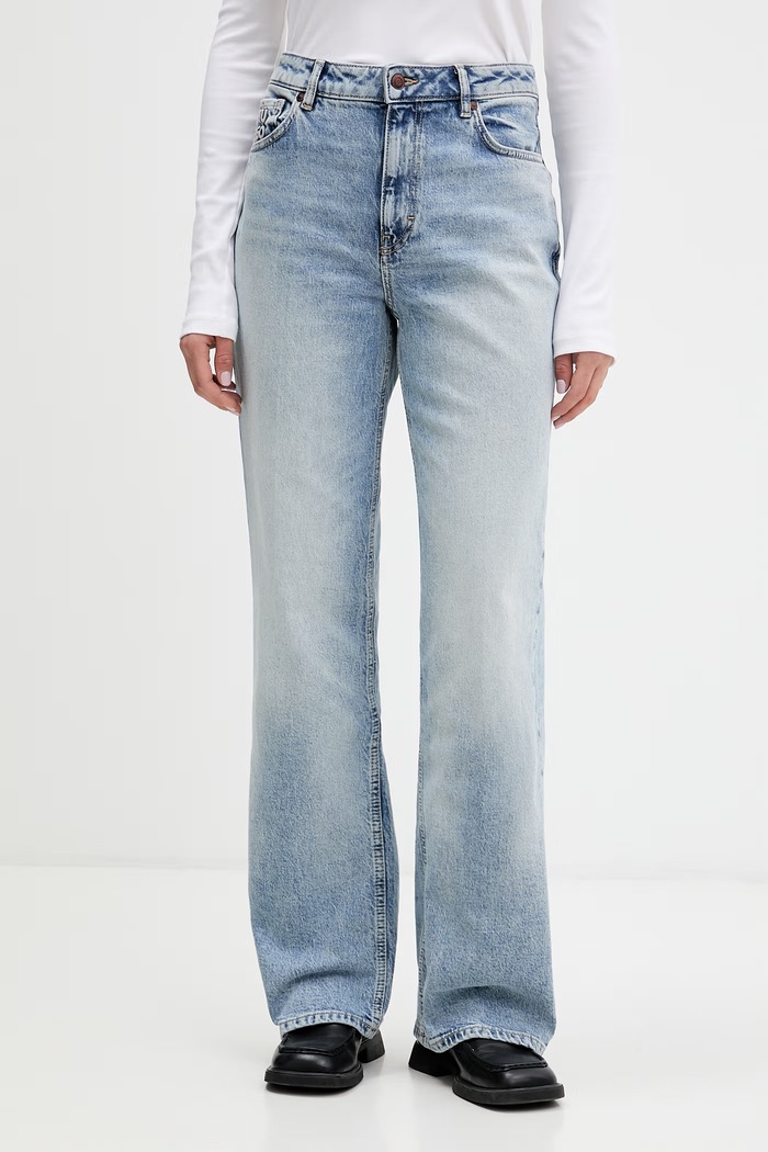 HUGO jeansy wide leg damskie 937_14 niebieski 50560035