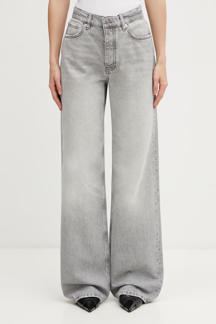 Anine Bing HUGH JEAN - OYSTER GREY blugi relaxed fit pentru femei gri A.06.12023.GRY35