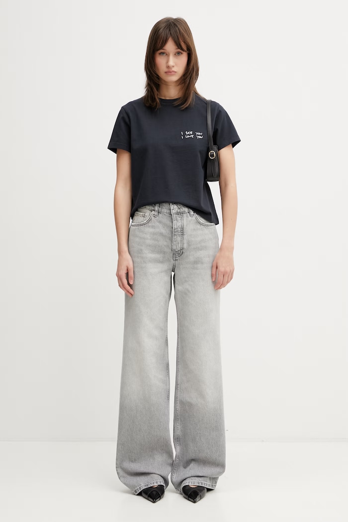 Anine Bing HUGH JEAN - OYSTER GREY blugi relaxed fit pentru femei A.06.12023.GRY35 gri