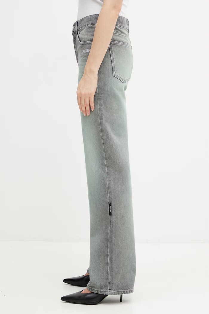 Off-White Spray Susy straight traperice za žene 2YA069S26DEN003 siva SS26