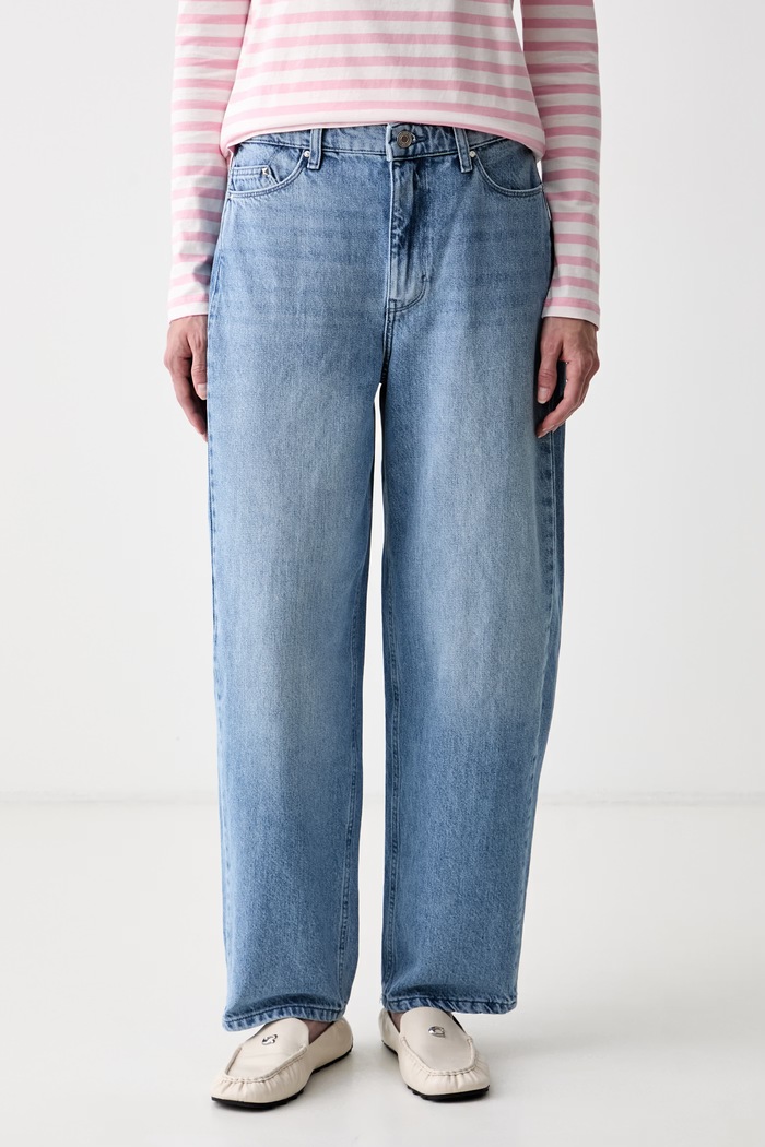 Karl Lagerfeld jeansy slouchy damskie niebieski B2W10080