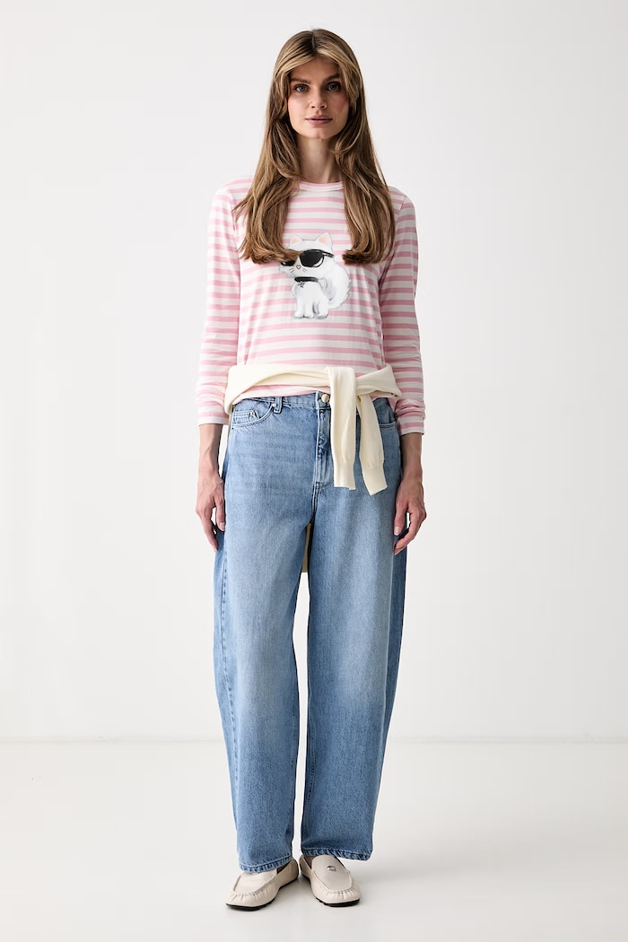 Karl Lagerfeld jeansy slouchy damskie B2W10080 niebieski SS26