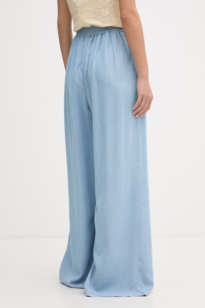 Oblečenie Blugirl Blumarine nohavice dámske s lyocellom RA6080.D5049 modrá