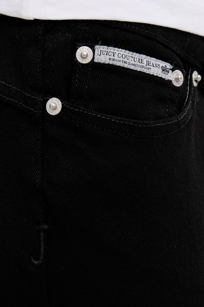 Juicy Couture jeansy flare damskie LOW RISE BOOTCU czarny JCDJE126955