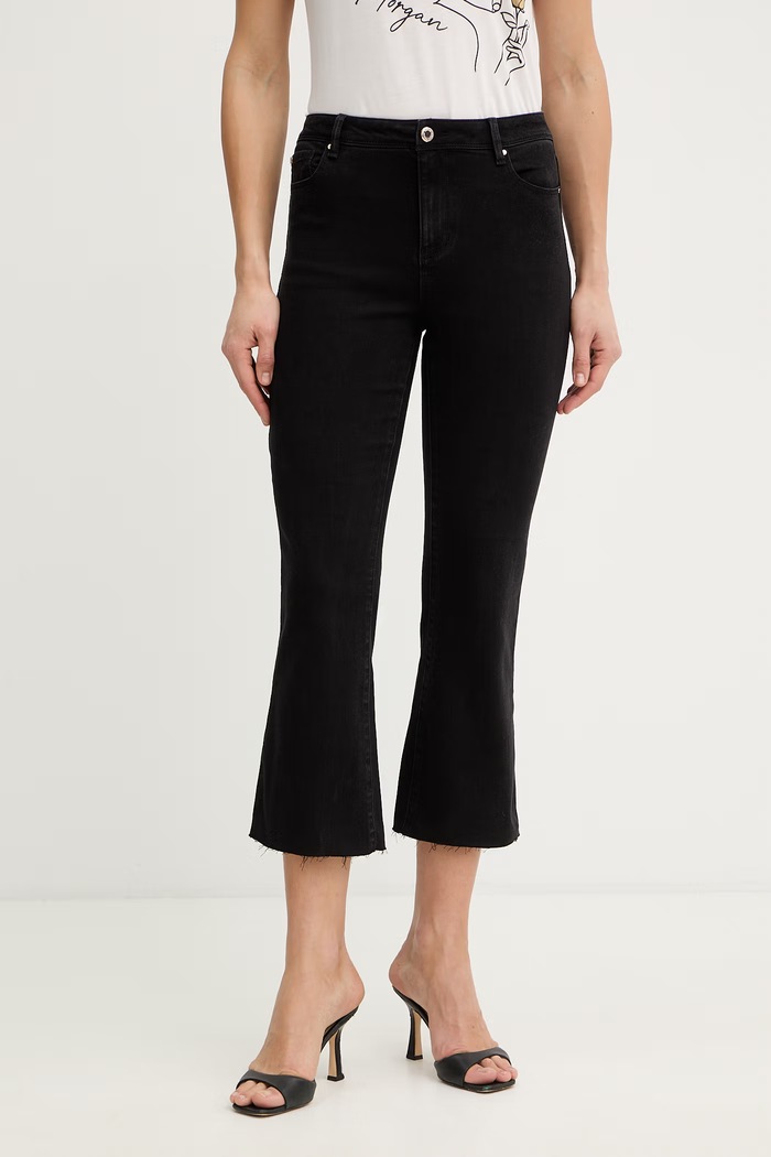 Morgan jeansy bootcut damskie czarny PAKELO