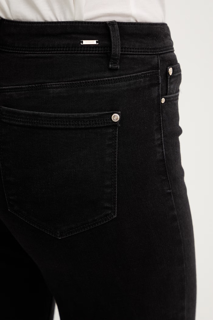 Morgan jeansy bootcut damskie czarny PAKELO