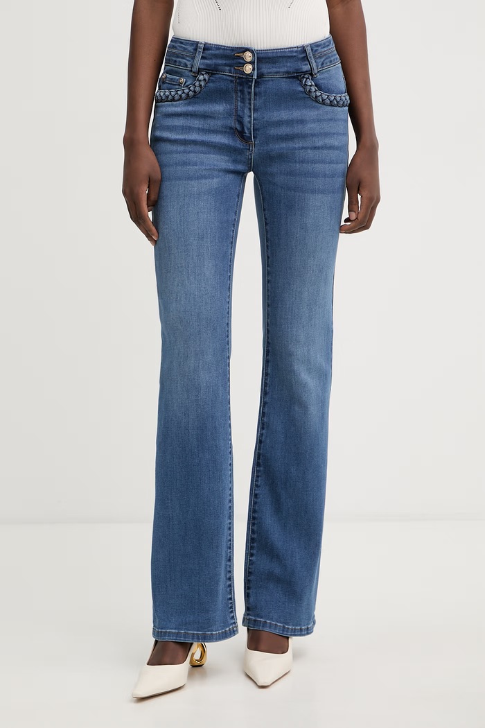 Morgan blugi bootcut pentru femei albastru POLIE