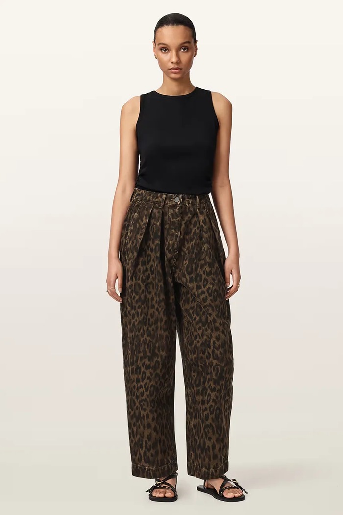 AllSaints blugi barrel pentru femei W081EE maro SS26