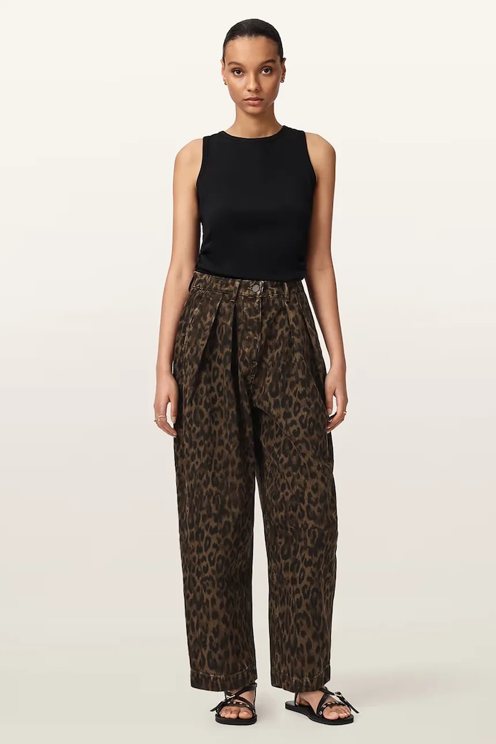 AllSaints blugi barrel pentru femei W081EE maro SS26