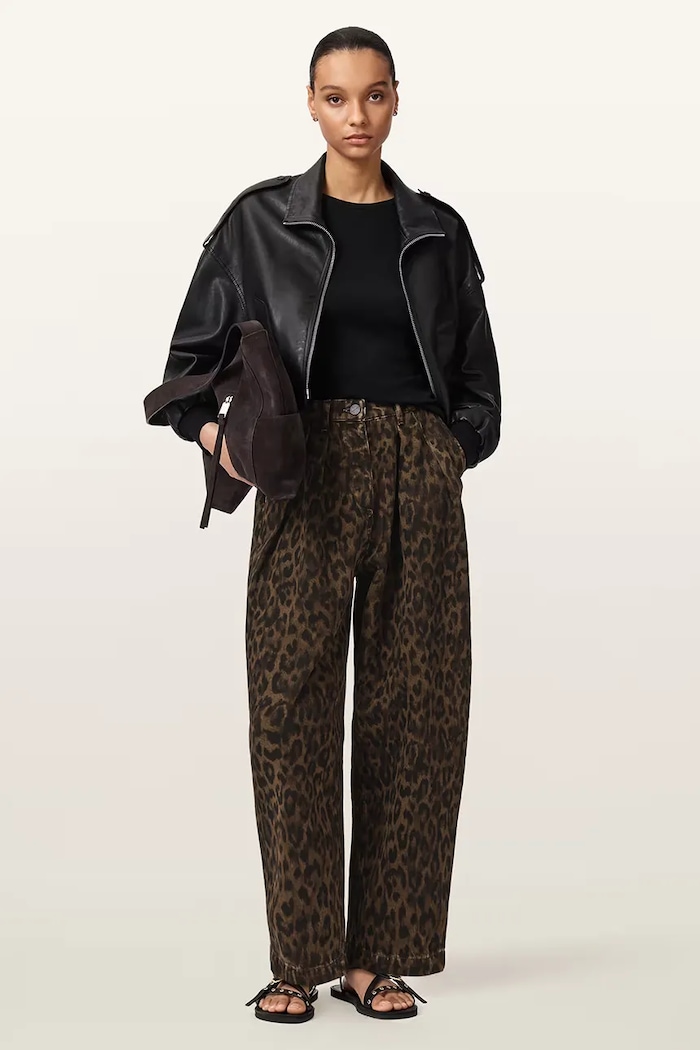 AllSaints blugi barrel pentru femei maro W081EE