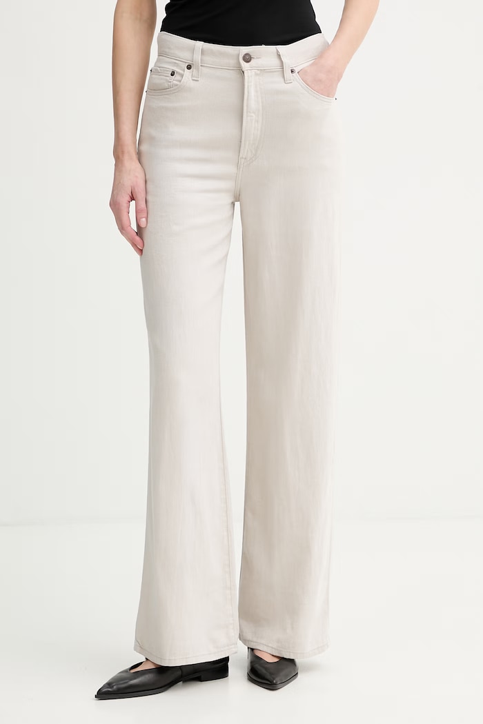 Levi's blugi wide leg pentru femei RIBCAGE WIDE LEG H223 bej A6081.0082