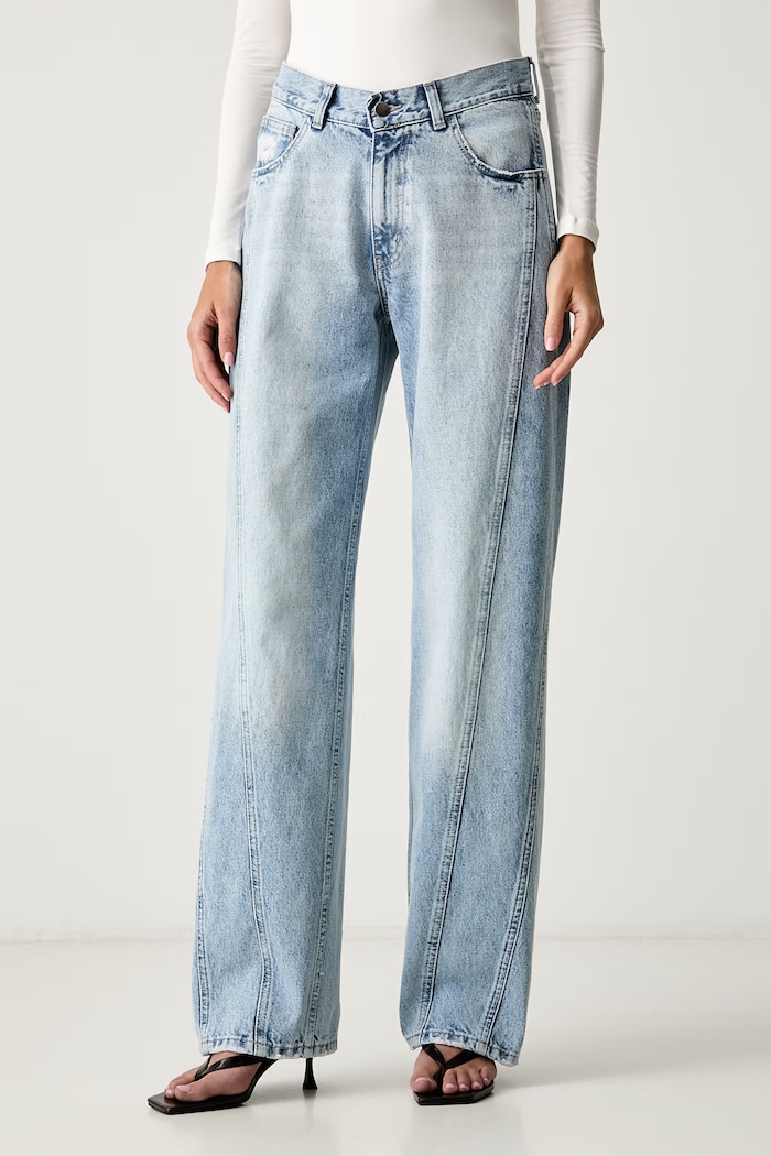 Le Privé jeansy relaxed fit damskie ICONIC JEANS niebieski LP00743