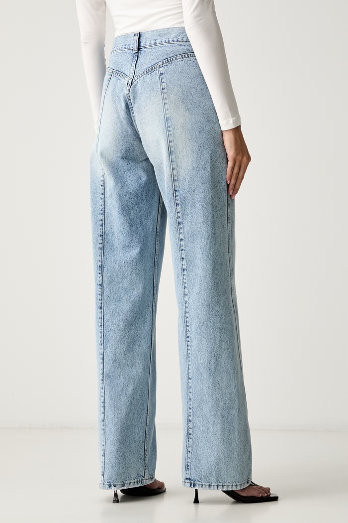 Odzież Le Privé jeansy relaxed fit damskie ICONIC JEANS LP00743 niebieski