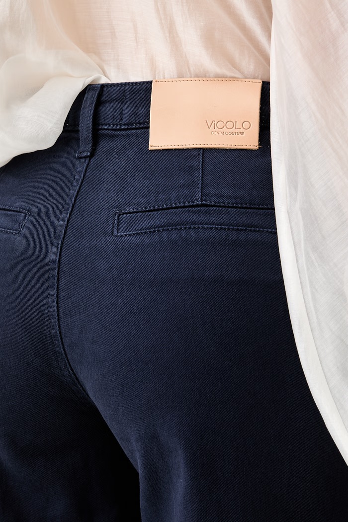 ViCOLO jeansy wide leg damskie granatowy DAB5171