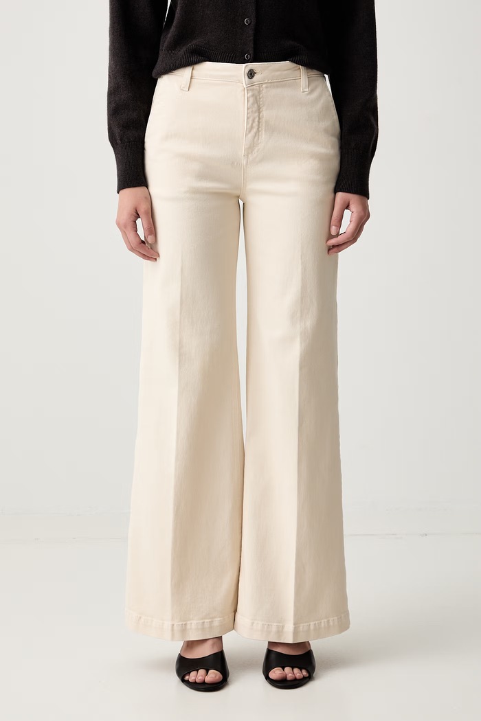 ViCOLO jeansy wide leg damskie beżowy DAB5171