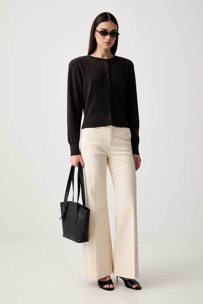 ViCOLO jeansy wide leg damskie DAB5171 beżowy SS26
