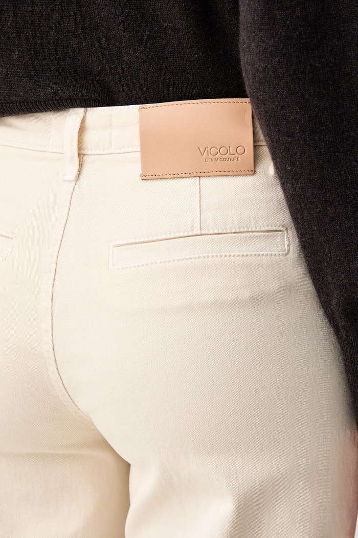ViCOLO jeansy wide leg damskie beżowy DAB5171