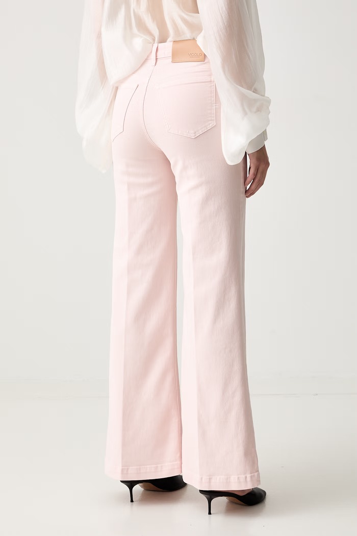 Odzież ViCOLO jeansy wide leg damskie DAB5169 różowy