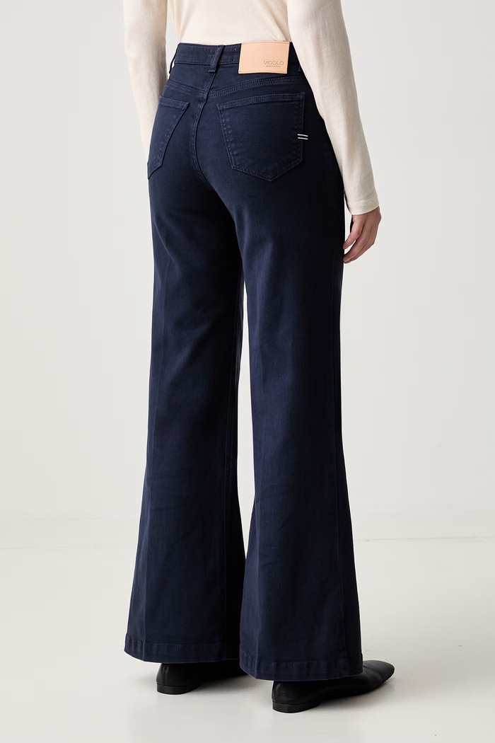 Odzież ViCOLO jeansy wide leg damskie DAB5169 niebieski