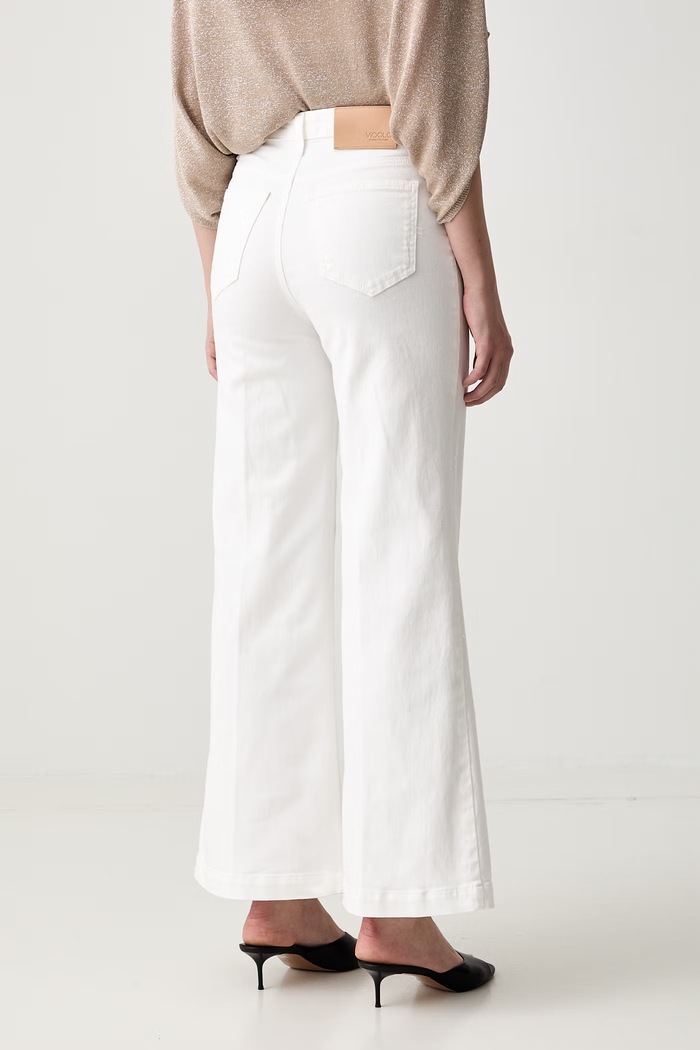 Odzież ViCOLO jeansy wide leg damskie DAB5041 biały