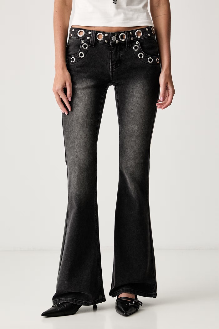 The Ragged Priest jeansy flare damskie czarny RPSS261028DN
