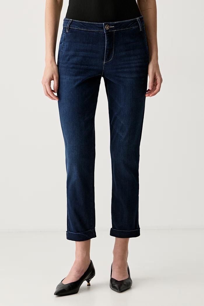 Fracomina jeansy slim fit damskie CINDY granatowy FP25WV4001D46093