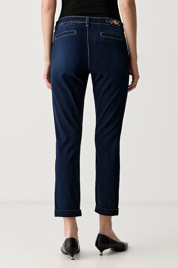 Odzież Fracomina jeansy slim fit damskie CINDY FP25WV4001D46093 granatowy