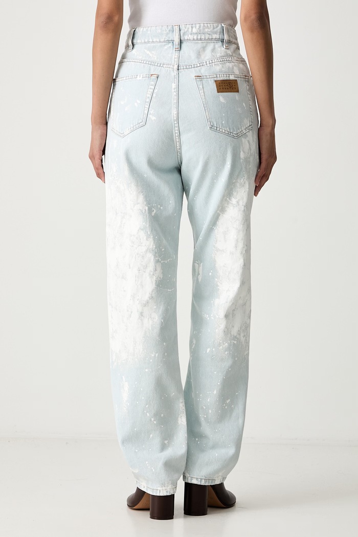 Odzież MM6 Maison Margiela jeansy mom fit damskie S62LB0219.M30055 niebieski