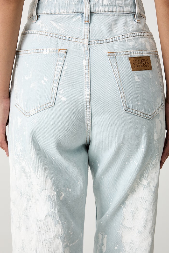 MM6 Maison Margiela jeansy mom fit damskie S62LB0219.M30055 niebieski
