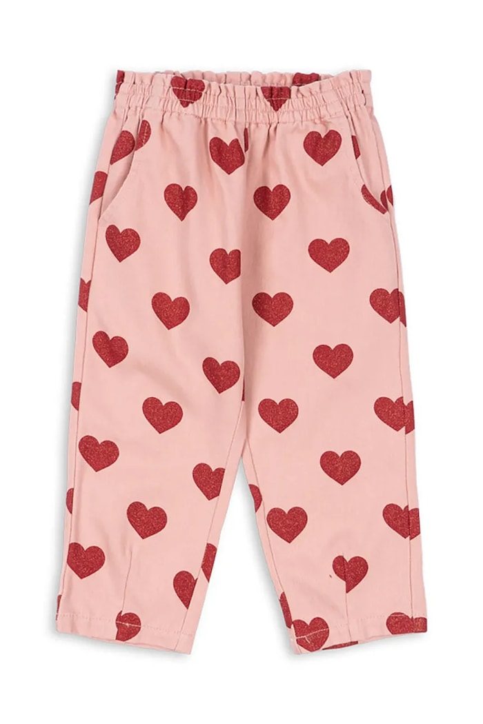 Παιδικά τζιν Konges Sløjd MAGOT FRILL PANTS GOTS KS104358.PreSpring ροζ SS26