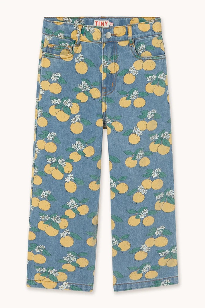 Tinycottons jeans copii ORANGES DENIM JEANS SS26.362 albastru SS26