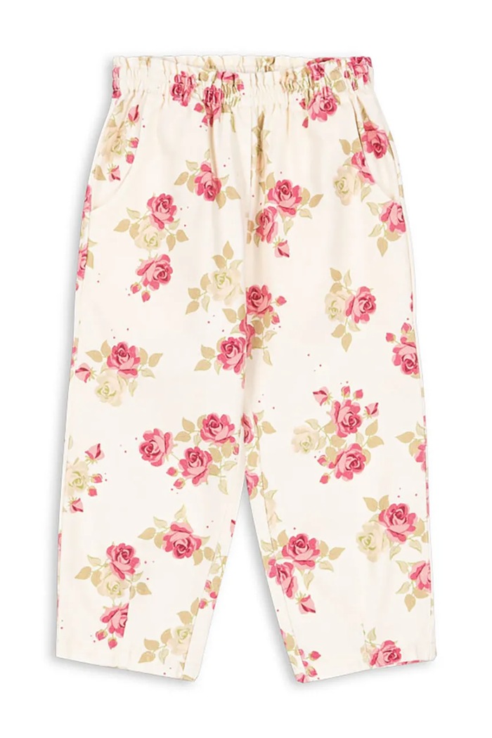Detské rifle Konges Sløjd MAGOT FRILL PANTS GOTS Planet friendly biela KS104970.PPY2