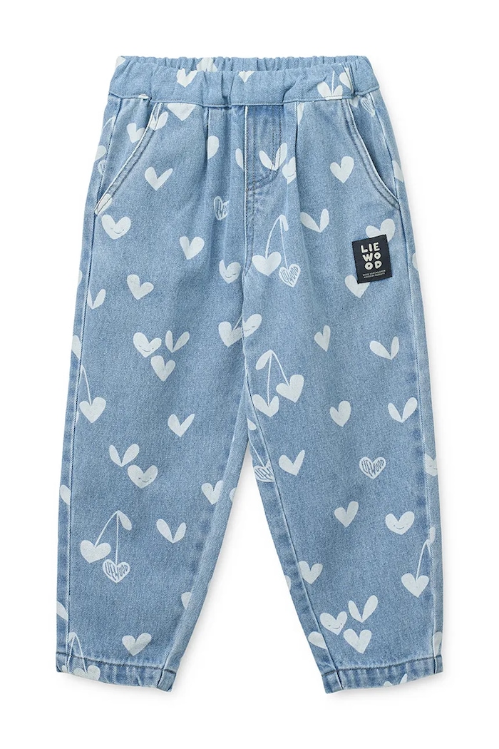 Liewood jeans copii Borris Printed Denim Pants LW20639.PPY2 albastru SS26