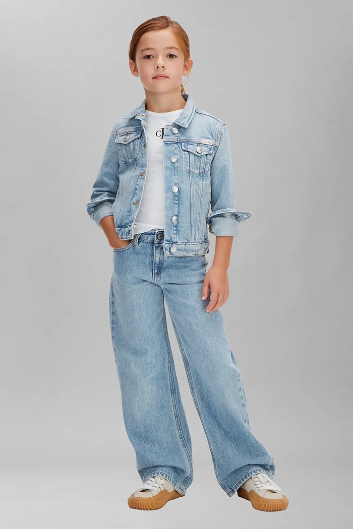 Dievča Calvin Klein Jeans rifle wide leg detské LVCKSJC02G.128.176.PPY2 modrá