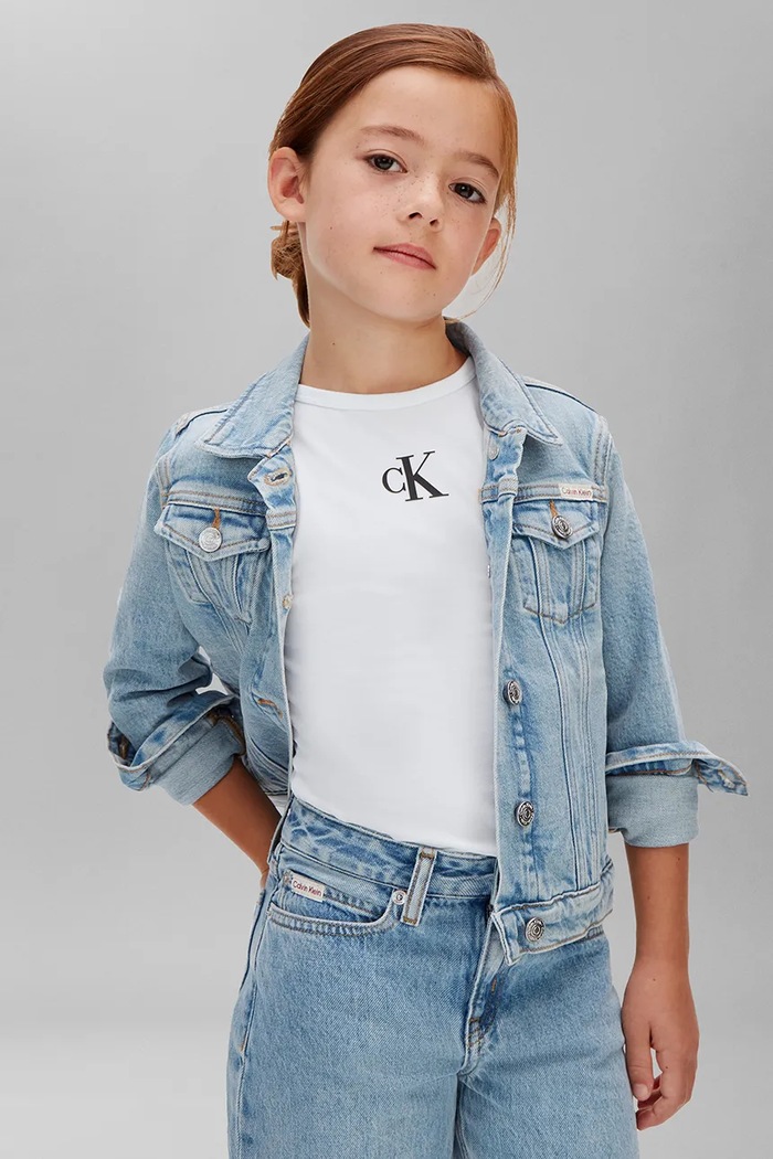 Calvin Klein Jeans rifle wide leg detské LVCKSJC02G.128.176.PPY2 modrá