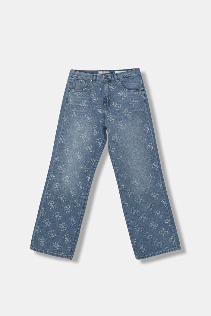 Guess blugi wide leg pentru copii albastru J6GA00.D45E0.PPY2.M