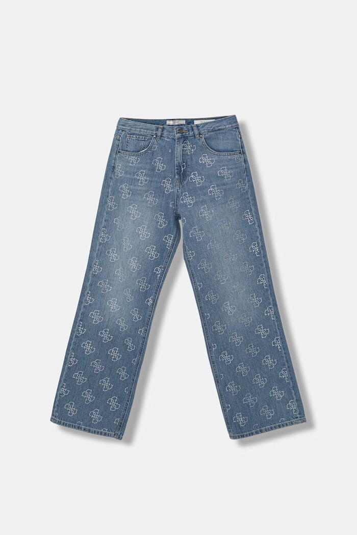 Guess blugi wide leg pentru copii albastru J6GA00.D45E0.PPY2.M