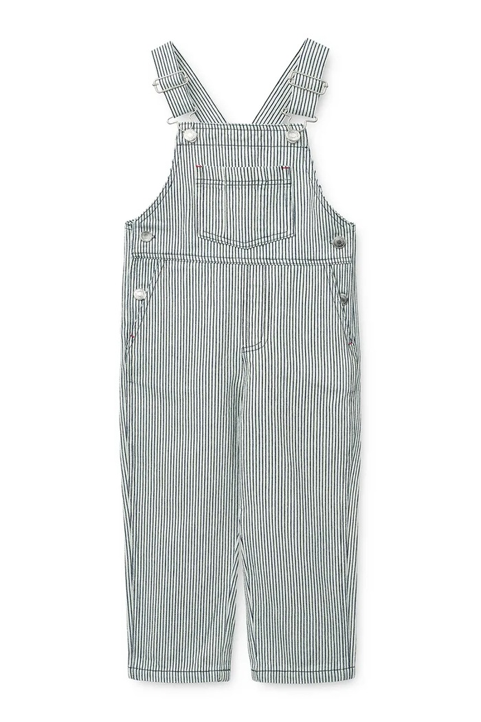 Detské rifle Liewood Delani Stripe Denim Dungarees LW20579.PPY2 tmavomodrá SS26