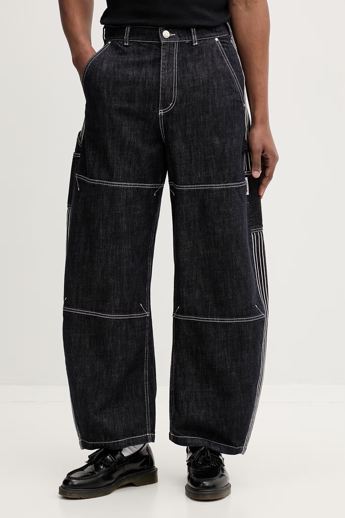 adidas Originals kavbojke relaxed kroja moške mornarsko modra KG6450