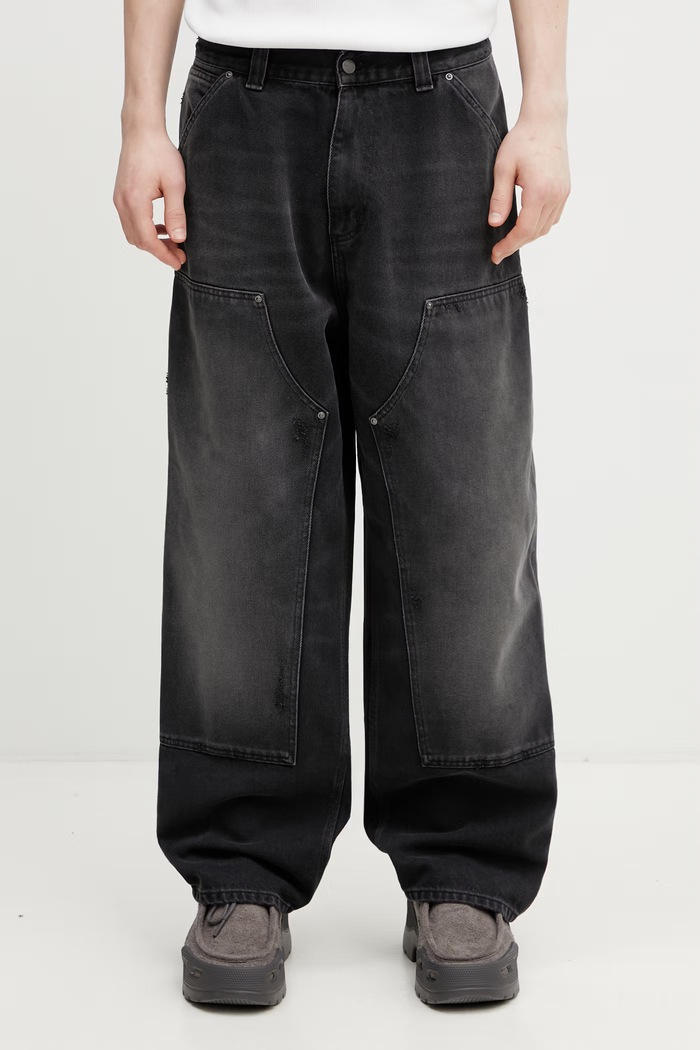 Carhartt WIP OG Double Knee Pant blugi loose pentru bărbați negru I036273.89B7