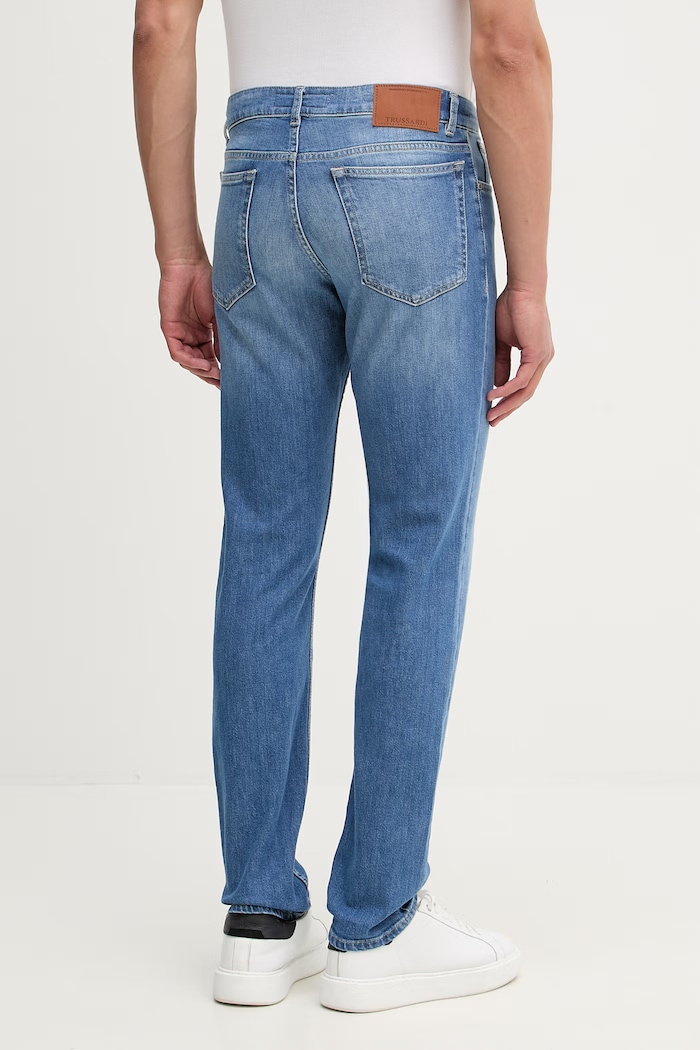 Odzież Trussardi jeansy slim fit męskie P400HE04841N niebieski