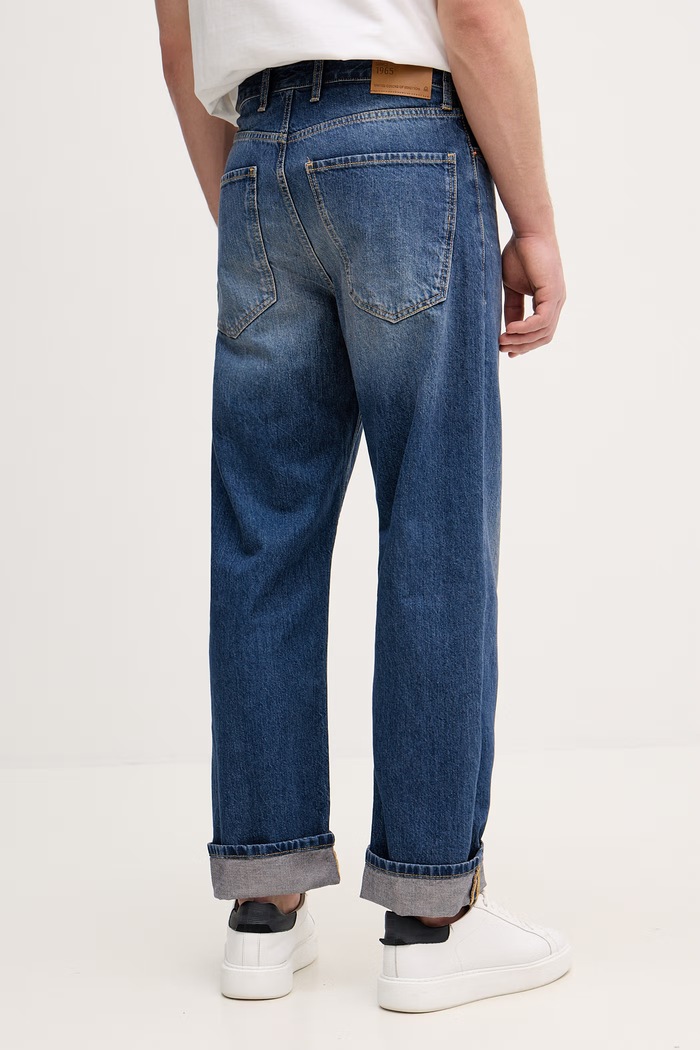 Oblečenie United Colors of Benetton pánske relaxed fit jeansy 4FANUE01Z modrá