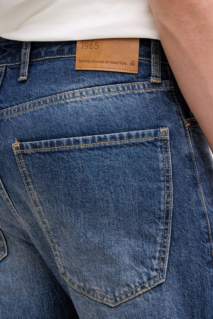 United Colors of Benetton pánske relaxed fit jeansy modrá 4FANUE01Z