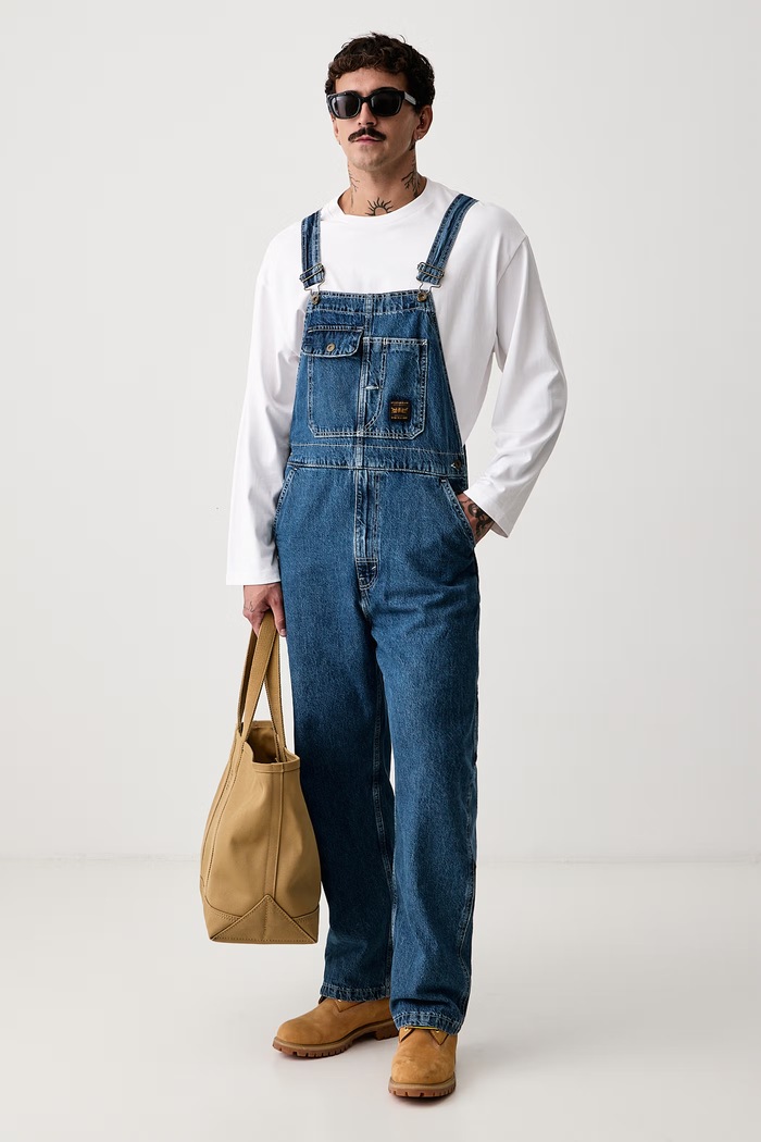 Levi's Ogrodniczki męskie LOOSE OVERALLS x WORKWEAR 0057W niebieski SS26