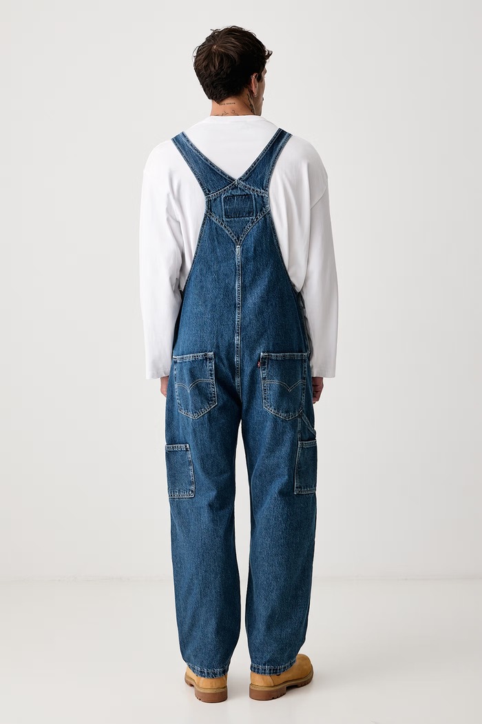 Odzież Levi's Ogrodniczki męskie LOOSE OVERALLS x WORKWEAR 0057W niebieski