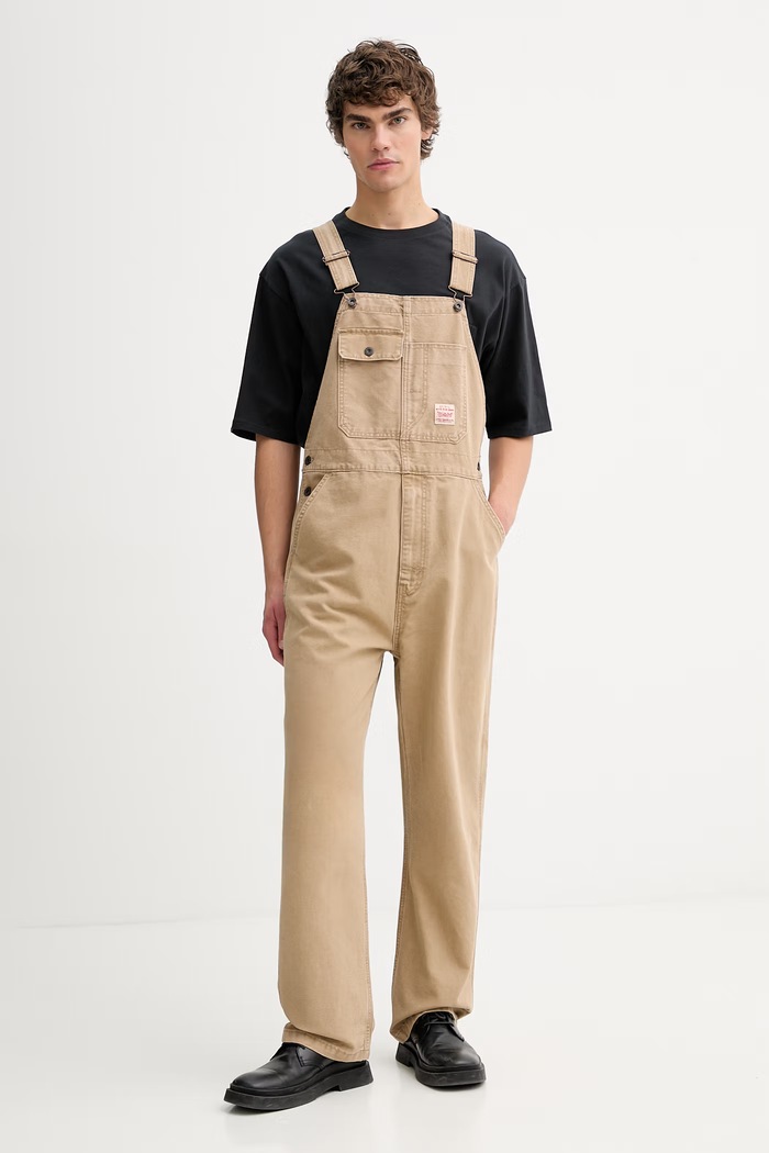 Levi's ogrodniczki jeansowe LOOSE OVERALLS x WORKWEAR beżowy 0057W