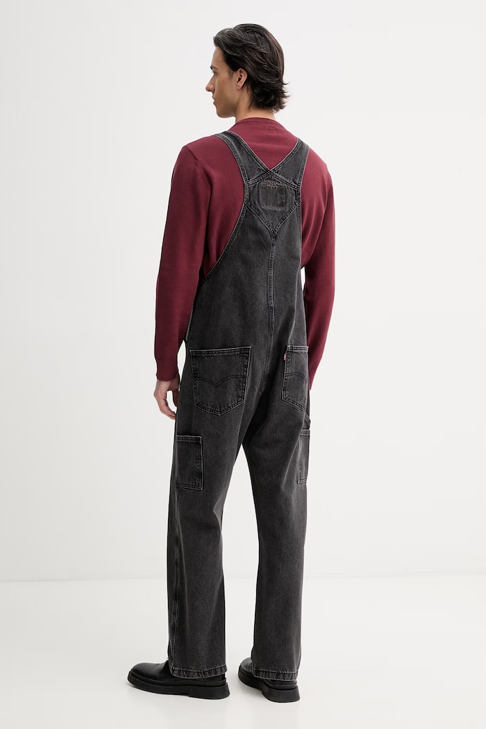 Îmbrăcăminte Levi's salopete din denim LOOSE OVERALLS x WORKWEAR 0057W negru